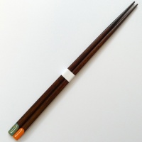 Dark wood Japanese chopsticks with romantic retro design
